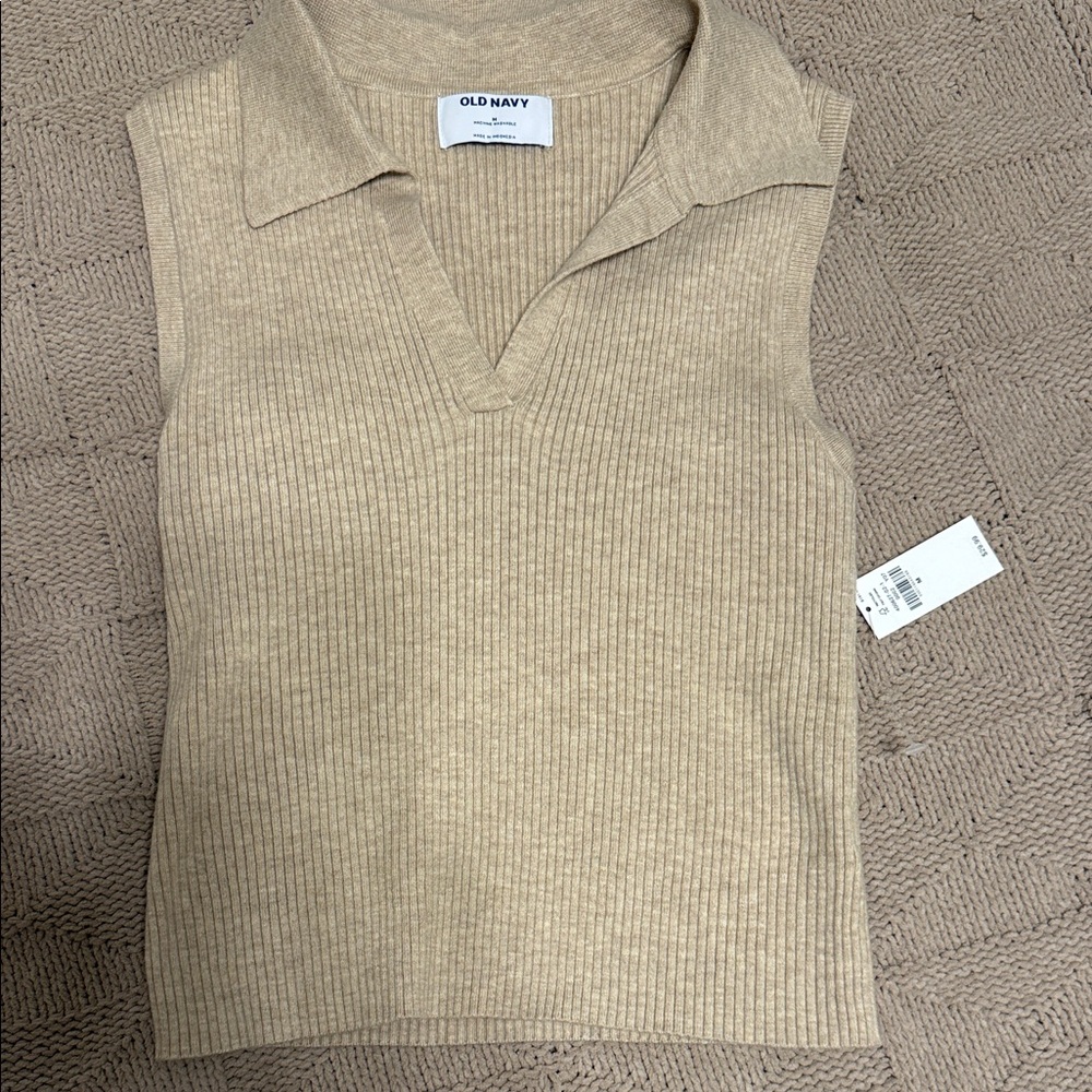 Old Navy Tan Ribbed Sleeveless Top